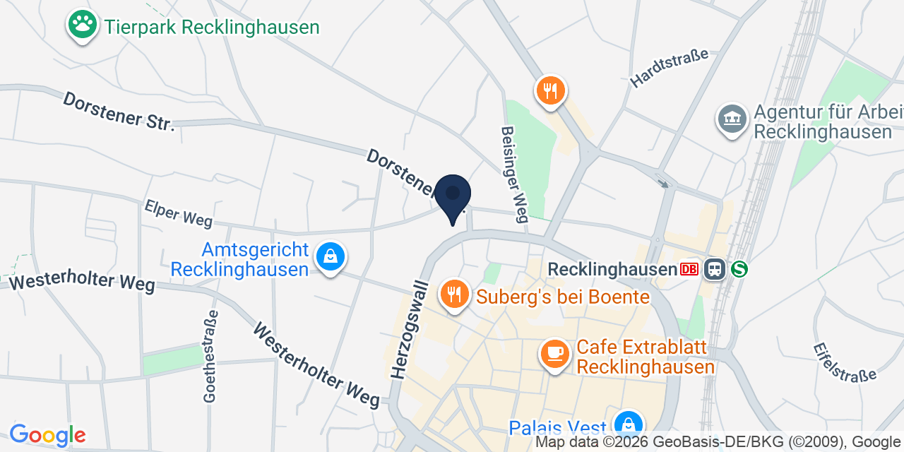 Karte: Standort von Osteopathiezentrum Gottschling in Recklinghausen